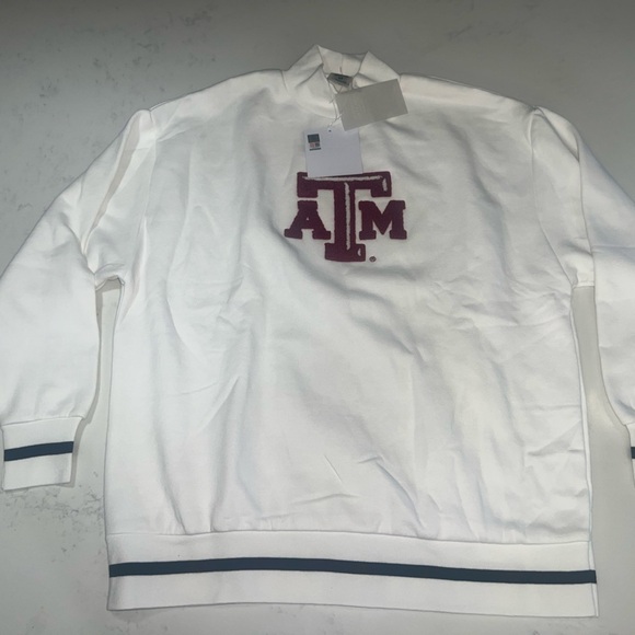 Classic White Turtleneck Sweater with Maroon Logo - Picture 14 of 16